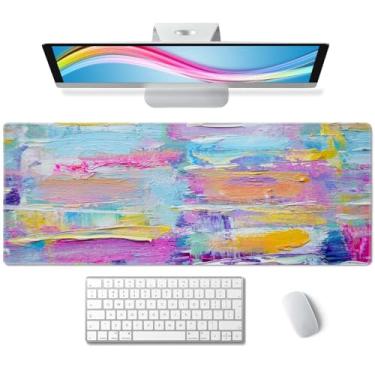 Imagem de Capa de pintura a óleo para mouse pad grande XL tapete de mesa tapete de teclado bonito decoração de escritório acessórios de mesa para mulheres homens mousepad completo GG mouse pad estendido laptop
