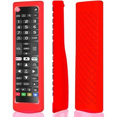 Imagem de Capa para controle remoto LG TV, capa para controle remoto LG Smart TV AKB75095307 AKB75375604 AKB74915305 original, capa de silicone de substituição que brilha no vermelho escuro