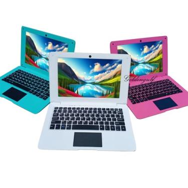 Imagem de Computador portátil Mini Quad Core de 10 polegadas alimentado por Android 12 Netbook 64GB pequeno computador com webcam WiFi, Bluetooth, mouse carregador incluído, adequado para crianças e estudantes,