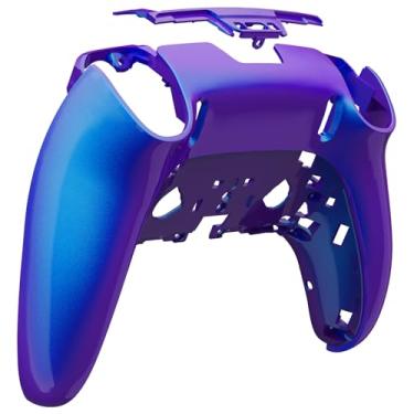 Imagem de eXtremeRate Capa traseira personalizada compatível com controle de borda ps5, capa traseira de substituição azul camaleão compatível com ps5 Edge Controller