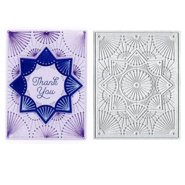 Imagem de Moldura de flores costuradas, matrizes de corte de metal, cartões de papel de fundo costurados, moldes de corte, estênceis para fazer cartões em relevo faça você mesmo, etiquetas de livros, matrizes