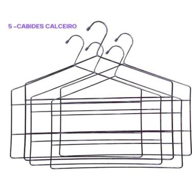 Imagem de Cabide Calceiro Triplo em Aço Cromado Prateado - CSK ARAMADOS