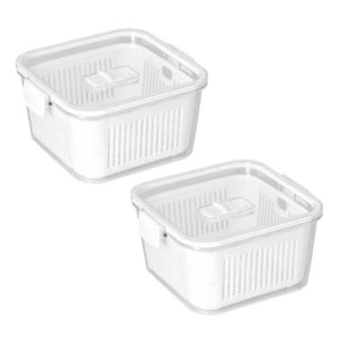 Imagem de Kit 2 Pote Geladeira Hermetico Frutas, Verduras, Legumes - 1360ml - Pa