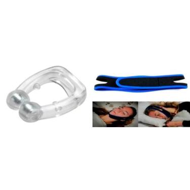 Imagem de 2 Clipes Magnético Nasal Anti Ronco+faixa Anti-ronco - Lullu Personali