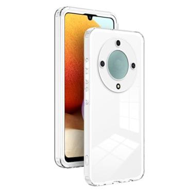 Imagem de Elubugod Anel de proteção de câmera capa de telefone compatível com Honor X9a, capa de telefone 3 em 1 anti-queda compatível com Honor Magic5 Lite 5G RMO-NX3 / X9a RMO-NX1 capa branca