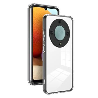 Imagem de Elubugod Anel de proteção de câmera capa de telefone compatível com Honor X9a, capa de telefone 3 em 1 anti-queda compatível com Honor Magic5 Lite 5G RMO-NX3 / X9a RMO-NX1 capa preta