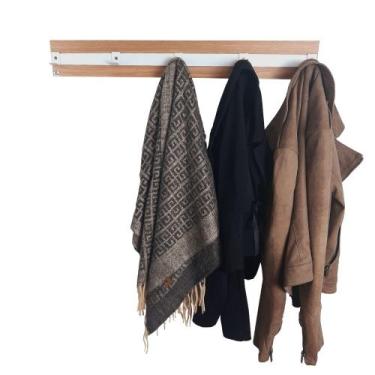 Imagem de Cabideiro Strassis Design SD-3010 Metal e MDF Cor: Branco