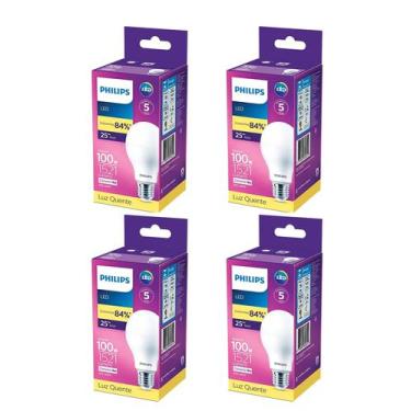 Imagem de Kit 4 Lâmpada Led Bulbo 16w Eq100w Philips 3000k 1527l