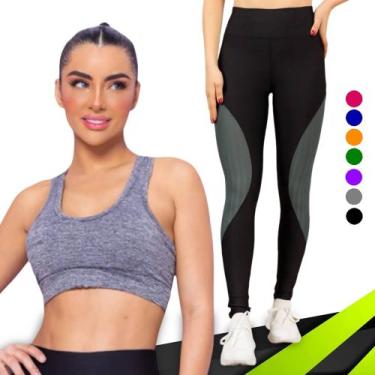 Imagem de KIT conjunto TOP ALÇA MÉDIA bojo + CALÇA LEGGING REDINHA Feminino Acad