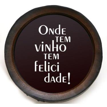 Imagem de Quadro Decorativo Porta Rolhas Redondo Felicidades -  Pequeno 1073 - K