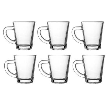 Imagem de Jogo 6 Xícaras Café Vidro Casual 70ml Class Home Transparente - Conjun