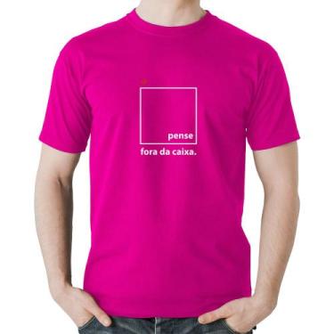 Imagem de Camiseta Algodão Pense fora da caixa - Foca na Moda, Rosa, GG