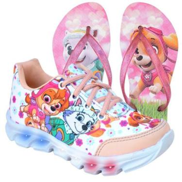 Imagem de Tenis Feminino De Led Infantil  Patrulha Canina Meninas Casual + Chine