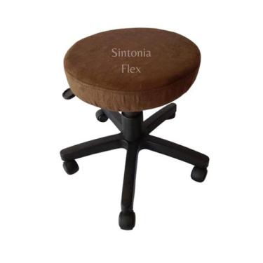 Imagem de Cadeira Mocho sem encosto com regulagem de altura com rodízio suede ma