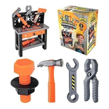 Imagem de Kit Ferramentas Infantil Com Bancada Brinquedo Didático 18pç - OMG