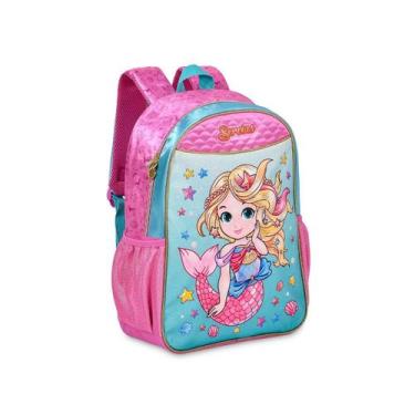 Imagem de Mochila Costas Sereia Meninas Infantil Escolar Rosa - Clio