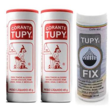 Imagem de  Linha Tupy 2 Corante + 1 Fixador Tupy Fix para Tingir Roupa Amarelo L