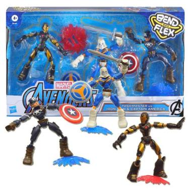Imagem de Kit 3 Bonecos Marvel Capitão América Homem Ferro Taskmaster - Hasbro