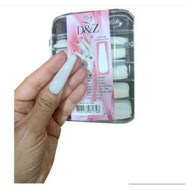 Imagem de Unhas Postiças Extra Longas NATURAL Bailarina Inteiras com curvatura C