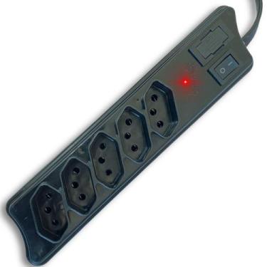 Imagem de Filtro De Linha Protetor Elétrico 5 Tomadas Extensão Bivolt - Compolux
