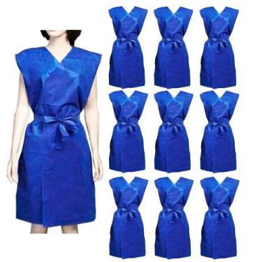 Imagem de Avental Descartável Sem Manga Azul 1,40x1,00 30 Gramas 100 Unidades - 