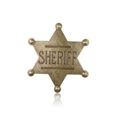Imagem de Broche de distintivo de xerife colete de polícia ocidental joias xerife adjunto distintivo broche broche cosplay fantasia presente, Small, Metal, Sem Pedra Preciosa