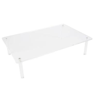 Imagem de Suporte de Monitor de Acrílico, 5 Mm de Espessura Transparente para Computador, Suporte de Riser para Monitor de Laptop, Carga de 44lba, Riser Organizador de Mesa para Impressora