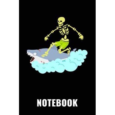 Imagem de Notebook: Halloween Skeleton Surf Zombie Shark