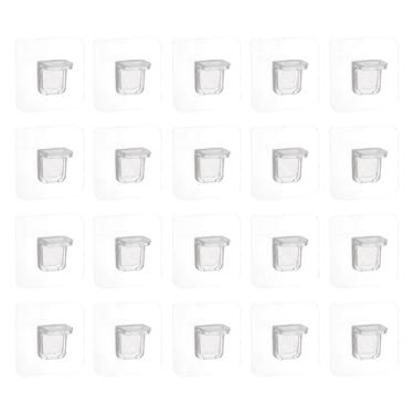 Imagem de HARFINGTON 20 peças de suporte de prateleira 20 mm/0,79" pinos de plástico adesivo com pino de prateleira clipes de prateleira para móveis estante de livros guarda-roupa armário de cozinha,