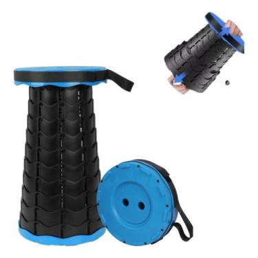 Imagem de Banco Retrátil Portátil Para Camping E Pesca - Alça - musiek, Azul