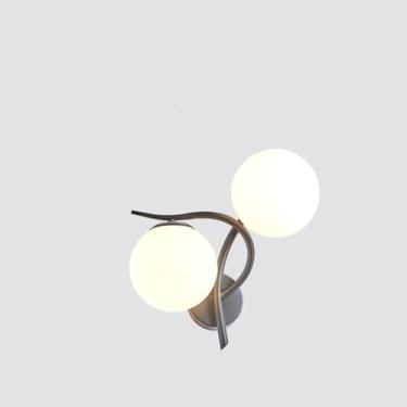 Imagem de LJZNGDHG Arandela de parede vintage industrial LED dourada estilo minimalista lâmpada de parede de cabeceira nórdica elegante globo de vidro para cabeceira quarto mesa de cabeceira