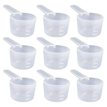 Imagem de ccHuDE Colheres de medição de plástico transparente, 10 peças, colheres de medição de cabo longo, colheres de sopa, colheres de medição em pó, colheres soltas de chá e café com graduação para cozinha,