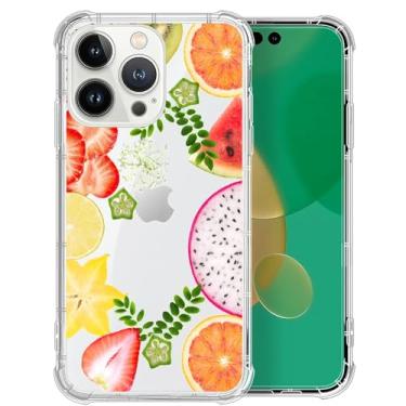 Imagem de Yuning419 Compatível com iPhone 13 Pro Max, capa transparente de morango fruta do dragão para iPhone 13 Pro Max, capa transparente de TPU macio à prova de choque para iPhone 13 Pro Max