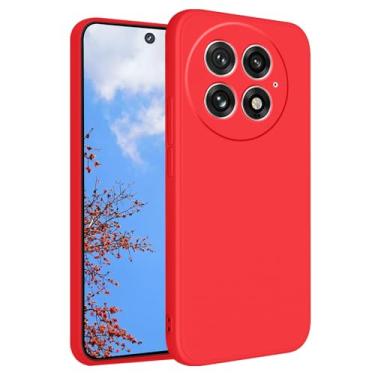 Imagem de Yarxiawin Capa de silicone à prova de choque para Oneplus 13 para Oneplus 13 capa protetora roxa estética fofa capa protetora anti-impressão digital fina (vermelha)