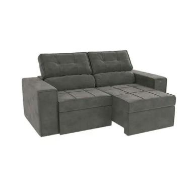 Imagem de Sofá Lanus 206cm Retrátil E Reclinável S139-2 Kappesberg Cinza