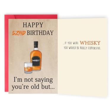 Imagem de Abeletree Cartão de aniversário de 52 anos, presentes de feliz aniversário de 52 anos para ele, decorações engraçadas de aniversário de 52 anos para marido esposa, vale-presente de aniversário de 52
