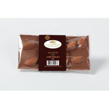Imagem de Barra de Chocolate ao Leite com Amêndoas  Sem glúten  33 g  Cacau dos 