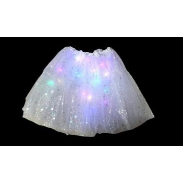 Imagem de Saia Tule De Led Feminina Brilho Estrelas Festa Carnaval - D Presentes