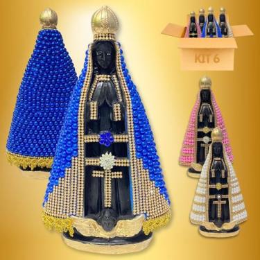 Imagem de Imagem Nossa Senhora Aparecida Grande Kit 6 Atacado Católico - Europio