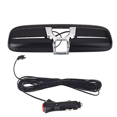 Imagem de Espelhos externos automotivos, aparência de fibra de carbono, capa de espelho retrovisor interior do carro com luz vermelha para substituição do espelho lateral do motorista CIVIC CRV