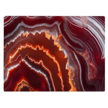 Imagem de Tábua de corte de vidro de cozinha de mármore vermelho escuro presente decorativo oceano pedra de granito marmorizado presente para sua mãe esposa (ágata)