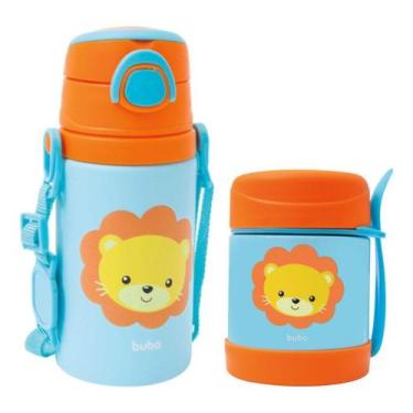 Imagem de Kit Refeição Pote Termico + Garrafinha Aluminio Leãozinho Buba