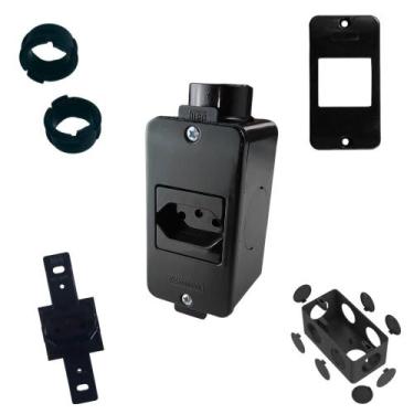Imagem de KIT 1/2pol Tomada Simples Preta 10a Condulete Reforçado   - Maxidutos,