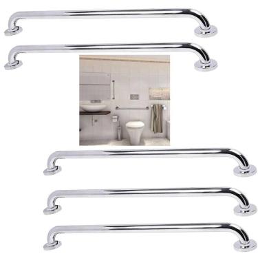 Imagem de Alça Apoio 60cm Inox Barra Suporte Anti Queda Kit 5 Uni Idoso Criança Cadeirante Pcd Banheiro Escada Box Casa Corrimao