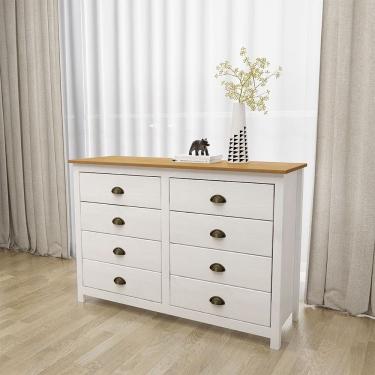 Imagem de Cômoda 8 Gavetas Topázio 9102BF Branco Freijó Finestra