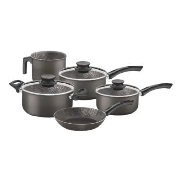 Imagem de Jogo de Panela TRAMONTINA Paris em Alumínio Antiaderente Grafite 5 Peças
