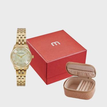 Imagem de Relogio Mondaine Feminino Ref: 32804lpmkde1 Dourado + Porta Joias