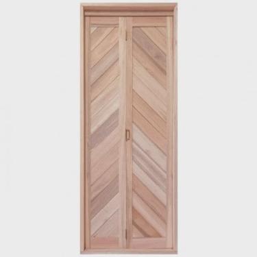 Imagem de Porta de Madeira Camarão 213x74cm com Lambris e Marco Batente 14cm ewk P27 Rondosul