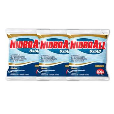 Imagem de  Kit Com 3 Oxiall Hidroall Oxidante Para Limpeza Em Piscinas De Fibra 