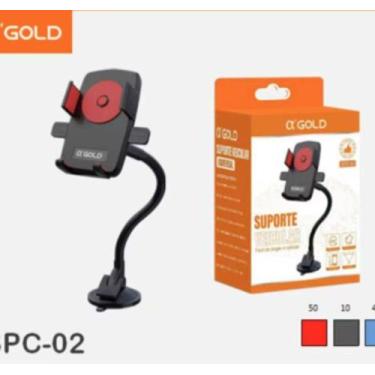Imagem de Suporte Carro A'GOLD SPC-02 Automotivo Veicular Celular Encaixe Gps Vi